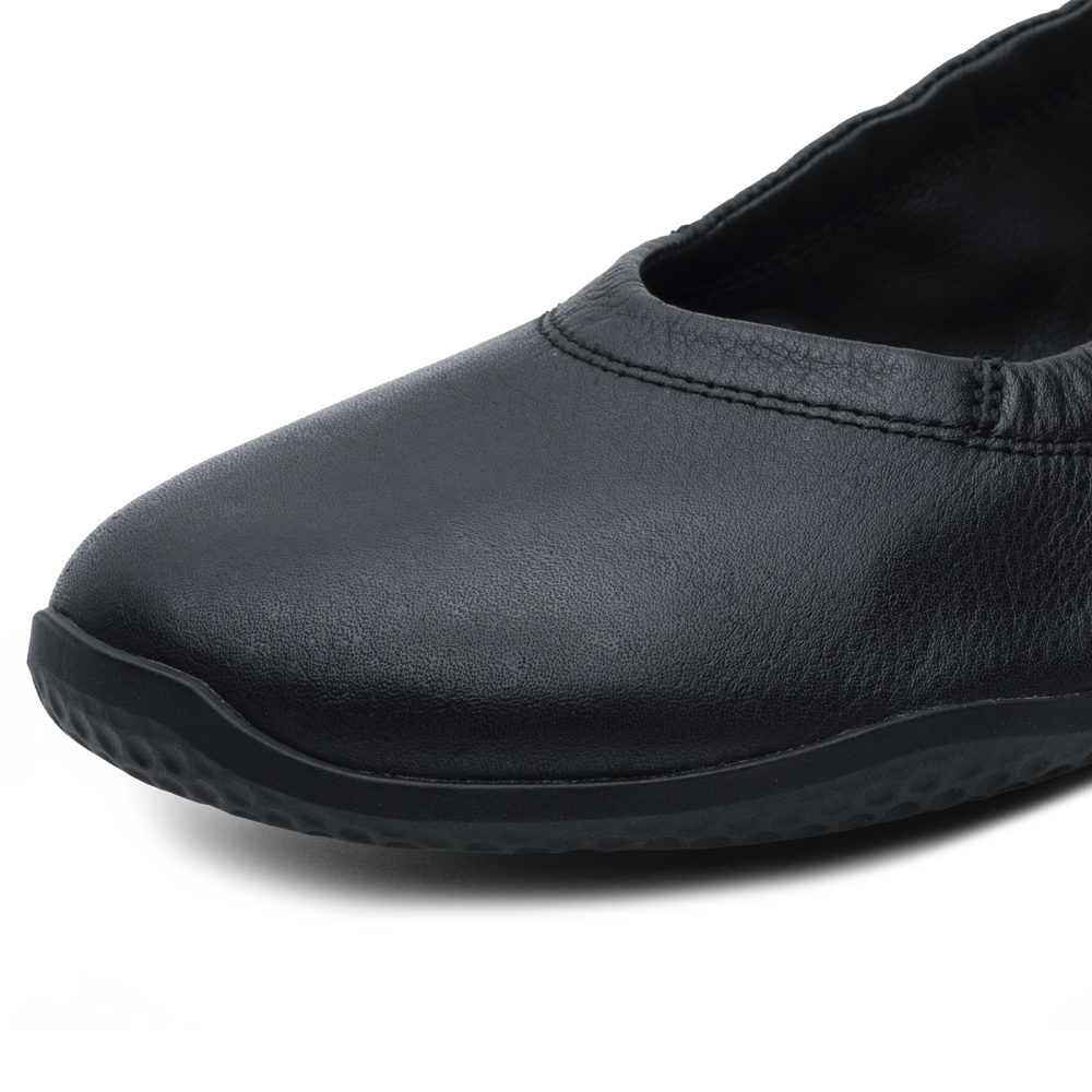 Vivobarefoot Primus Asana Yin Ballerina Leather Womens Obsidian 8  - OzBarefoot