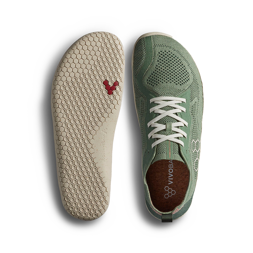 Vivobarefoot Primus Lite Knit Natural Mens Dusty Green 6  - OzBarefoot