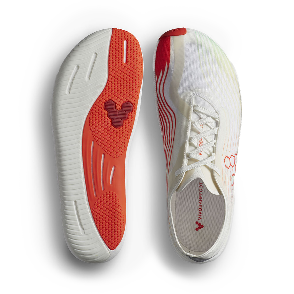 Vivobarefoot Primus Flow Mens Bright White/ Neon Orange 3  - OzBarefoot