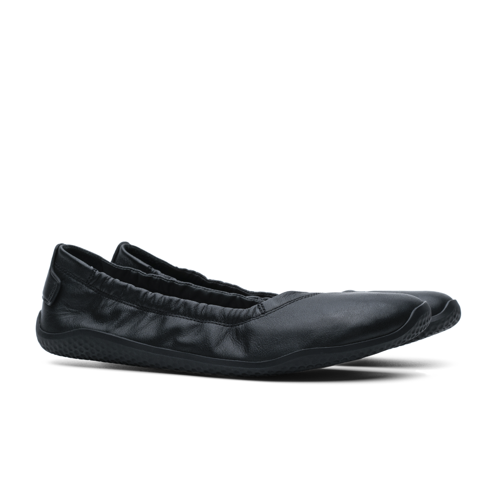 Vivobarefoot Primus Asana Yin Ballerina Leather Womens Obsidian 2  - OzBarefoot