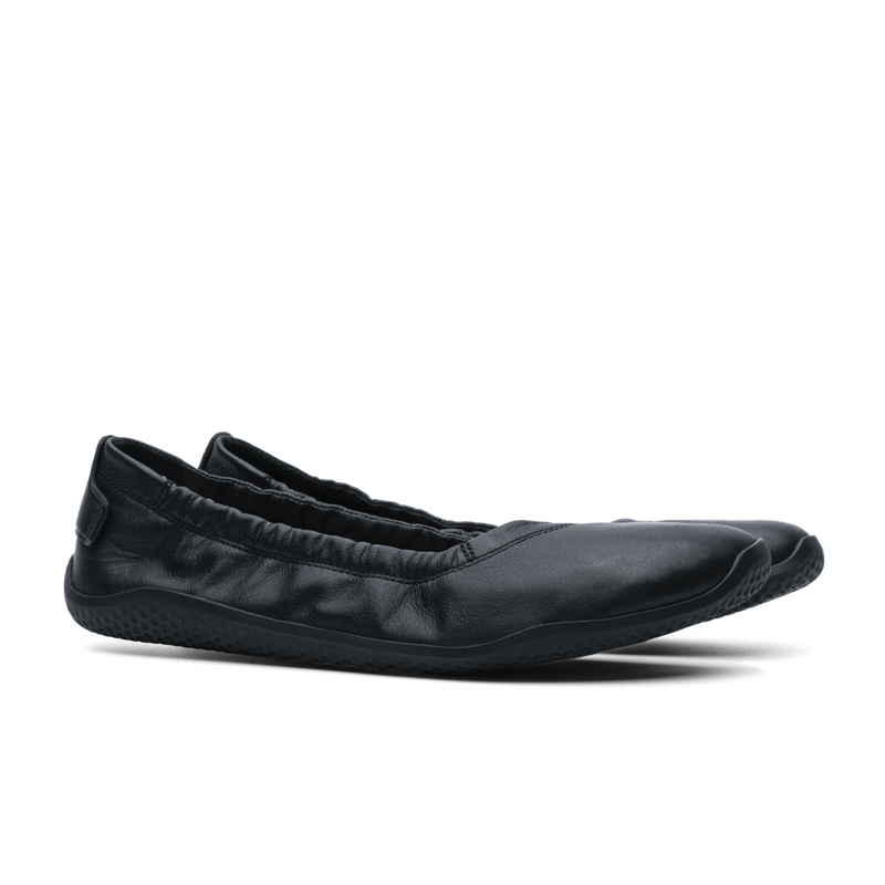 Vivobarefoot Primus Asana Yin Ballerina Leather Womens Obsidian 2  - OzBarefoot