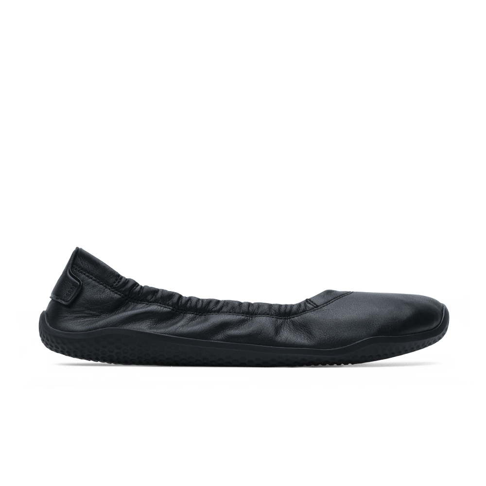 Vivobarefoot Primus Asana Yin Ballerina Leather Womens Obsidian 1  - OzBarefoot
