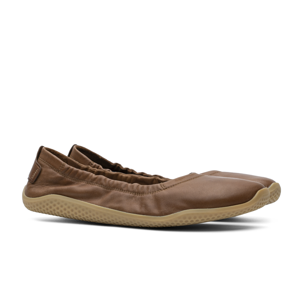 Vivobarefoot Primus Asana Yin Ballerina Leather Womens Tan 2  - OzBarefoot