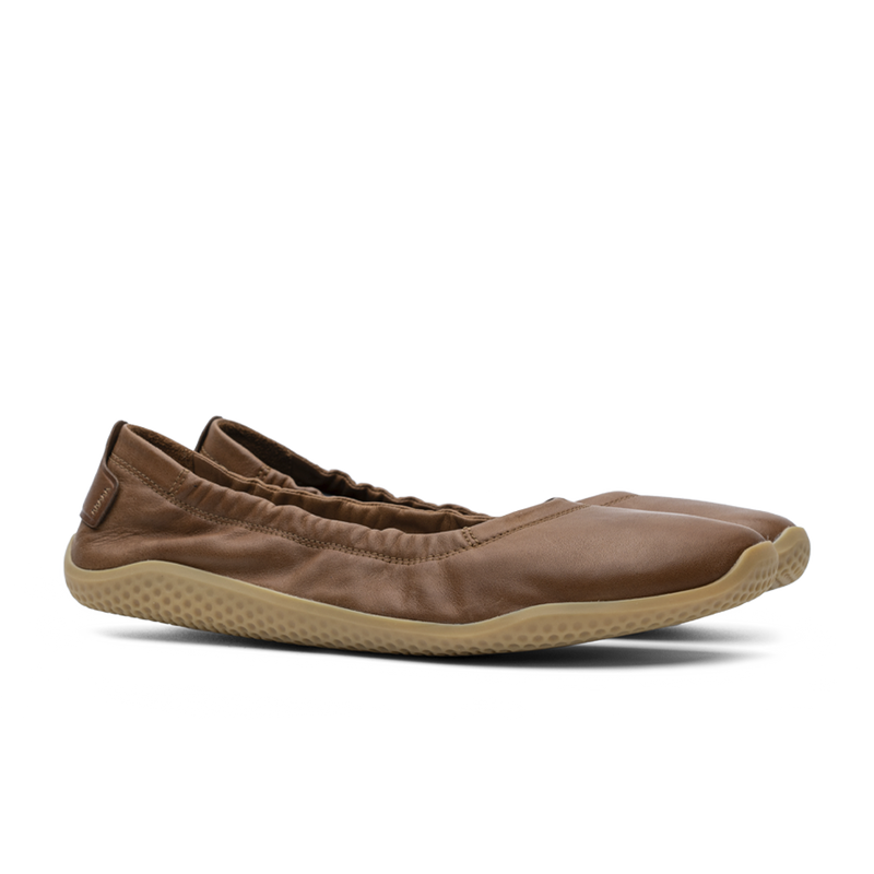 Vivobarefoot Primus Asana Yin Ballerina Leather Womens Tan 2  - OzBarefoot