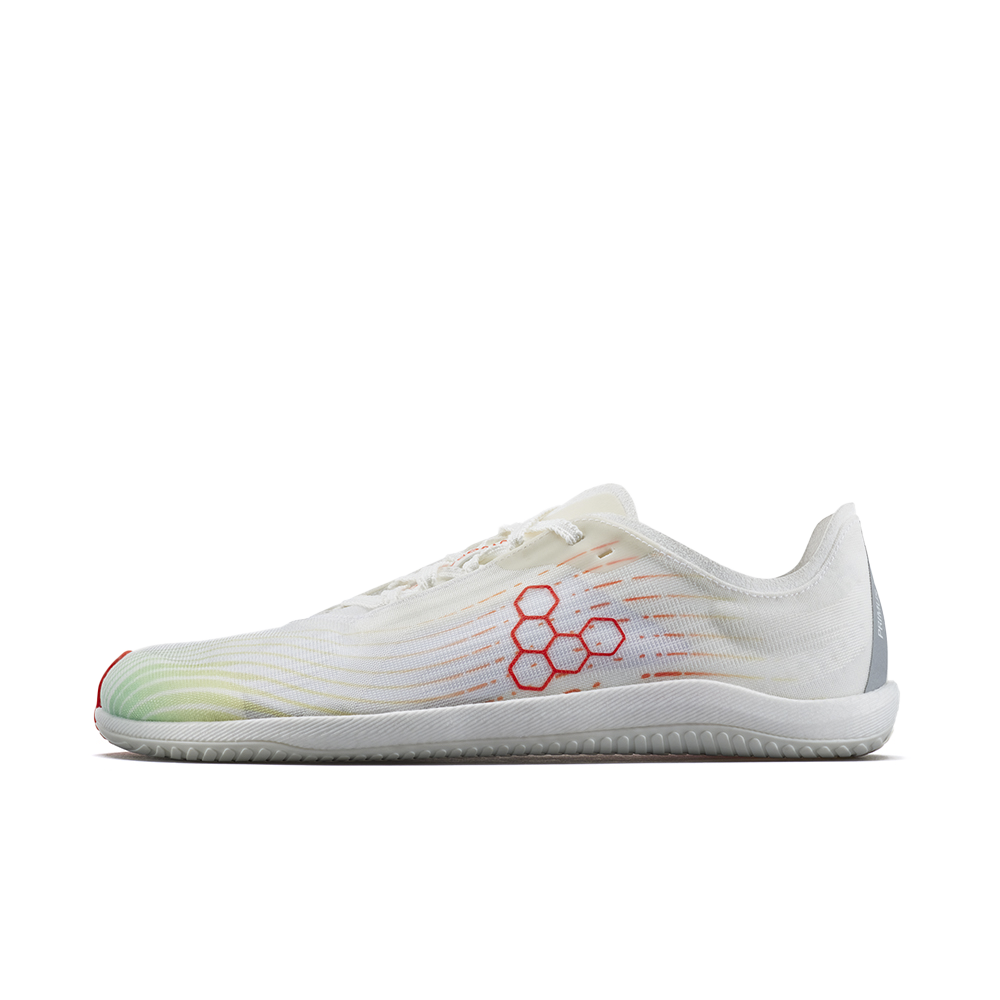 Vivobarefoot Primus Flow Mens Bright White/ Neon Orange 4  - OzBarefoot