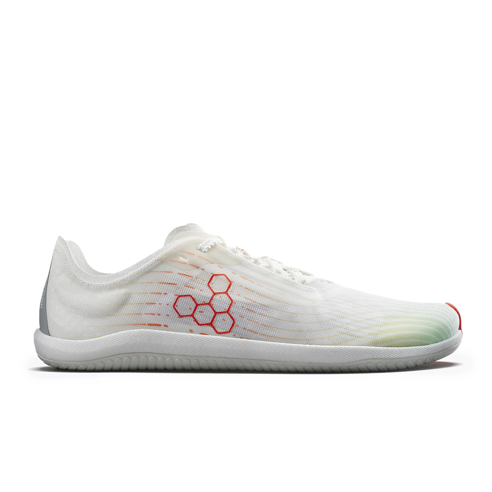 Vivobarefoot Primus Flow Mens Bright White/ Neon Orange 1  - OzBarefoot