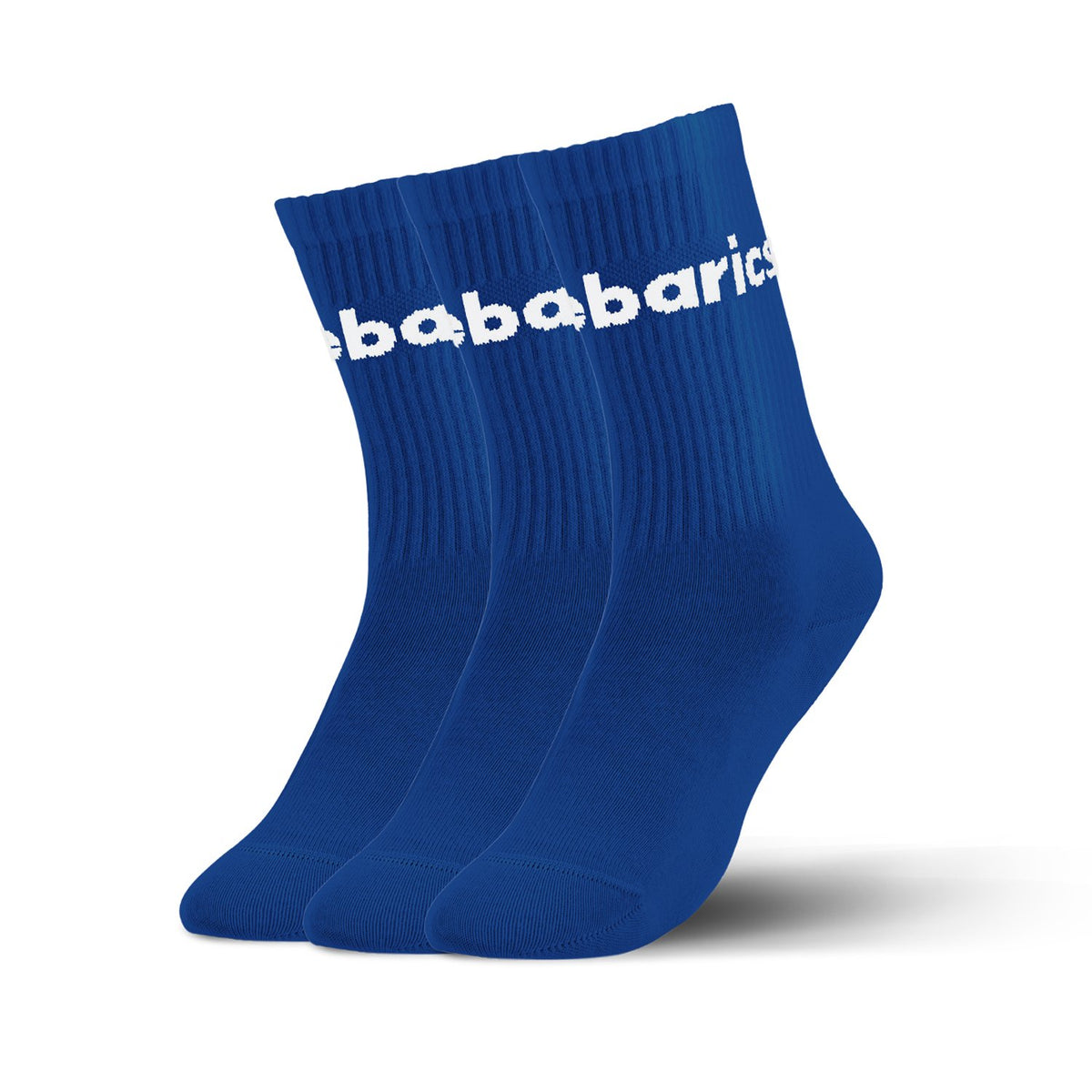 Barebarics - Barefoot Socks - Crew - Cobalt Blue - Big logo - 3 pack 1  - OzBarefoot