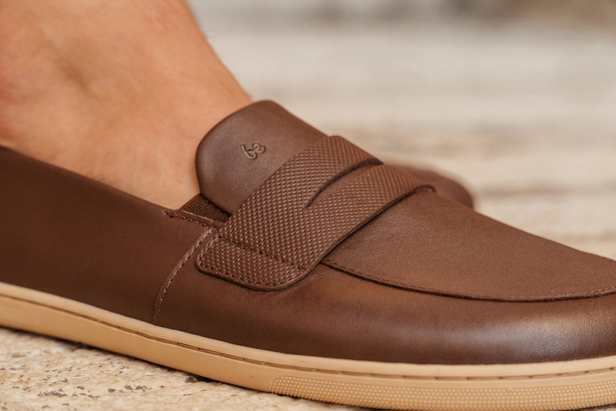 Barefoot Moccasins Be Lenka Buena - Dark Brown & Beige  (LAST PAIRS) 7  - OzBarefoot