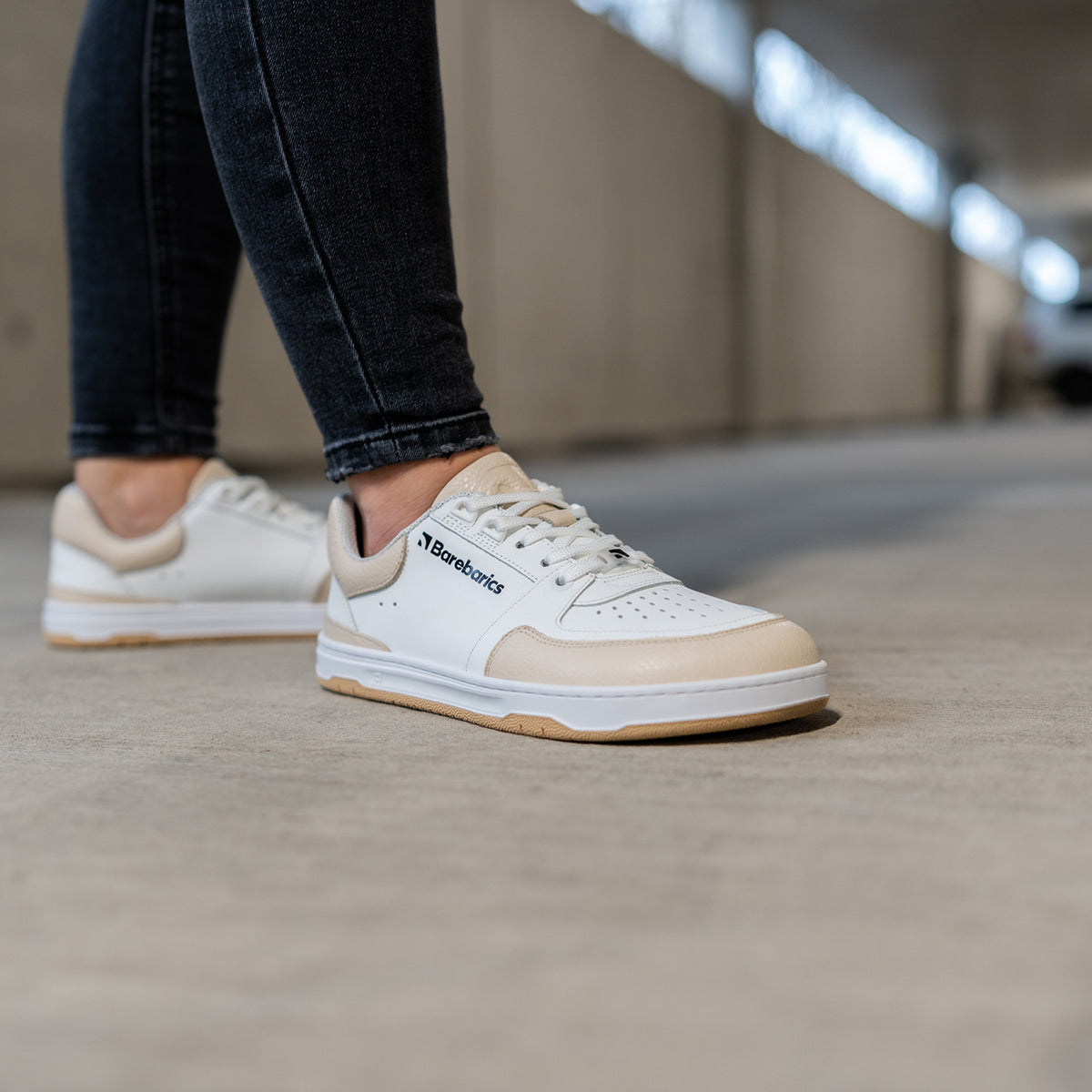 Barefoot Sneakers Barebarics Wave - White & Beige 3  - OzBarefoot