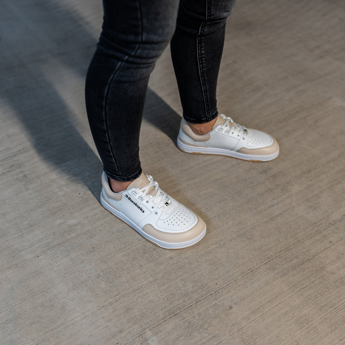 Barefoot Sneakers Barebarics Wave - White & Beige 6  - OzBarefoot