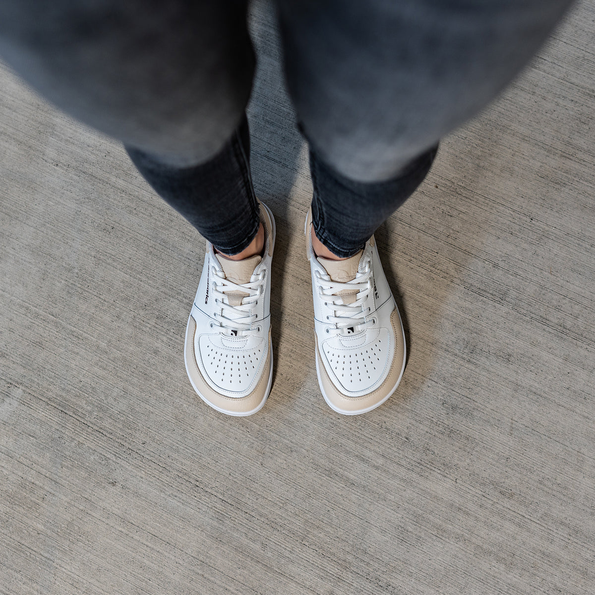 Barefoot Sneakers Barebarics Wave - White & Beige 10  - OzBarefoot