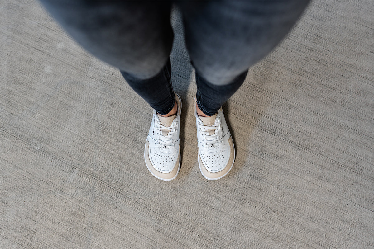 Barefoot Sneakers Barebarics Wave - White & Beige 11  - OzBarefoot