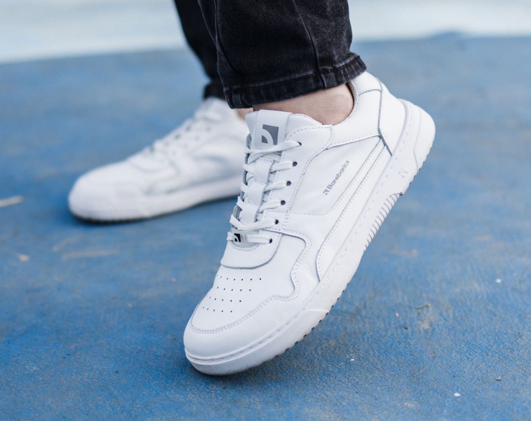 Barefoot Sneakers Barebarics Zing - All White - Leather 12  - OzBarefoot