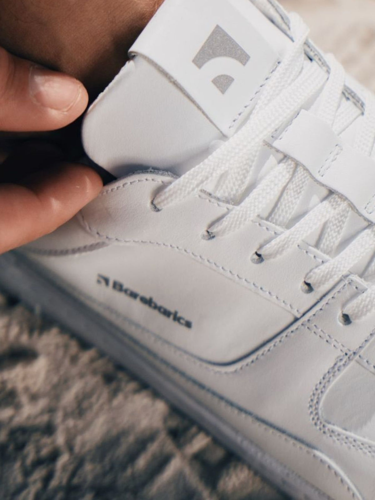 Barefoot Sneakers Barebarics Zing - All White - Leather 8  - OzBarefoot