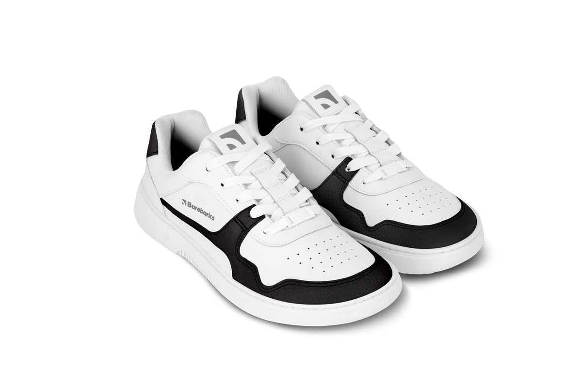 Barefoot Sneakers Barebarics Zing - White & Black - Leather 4  - OzBarefoot