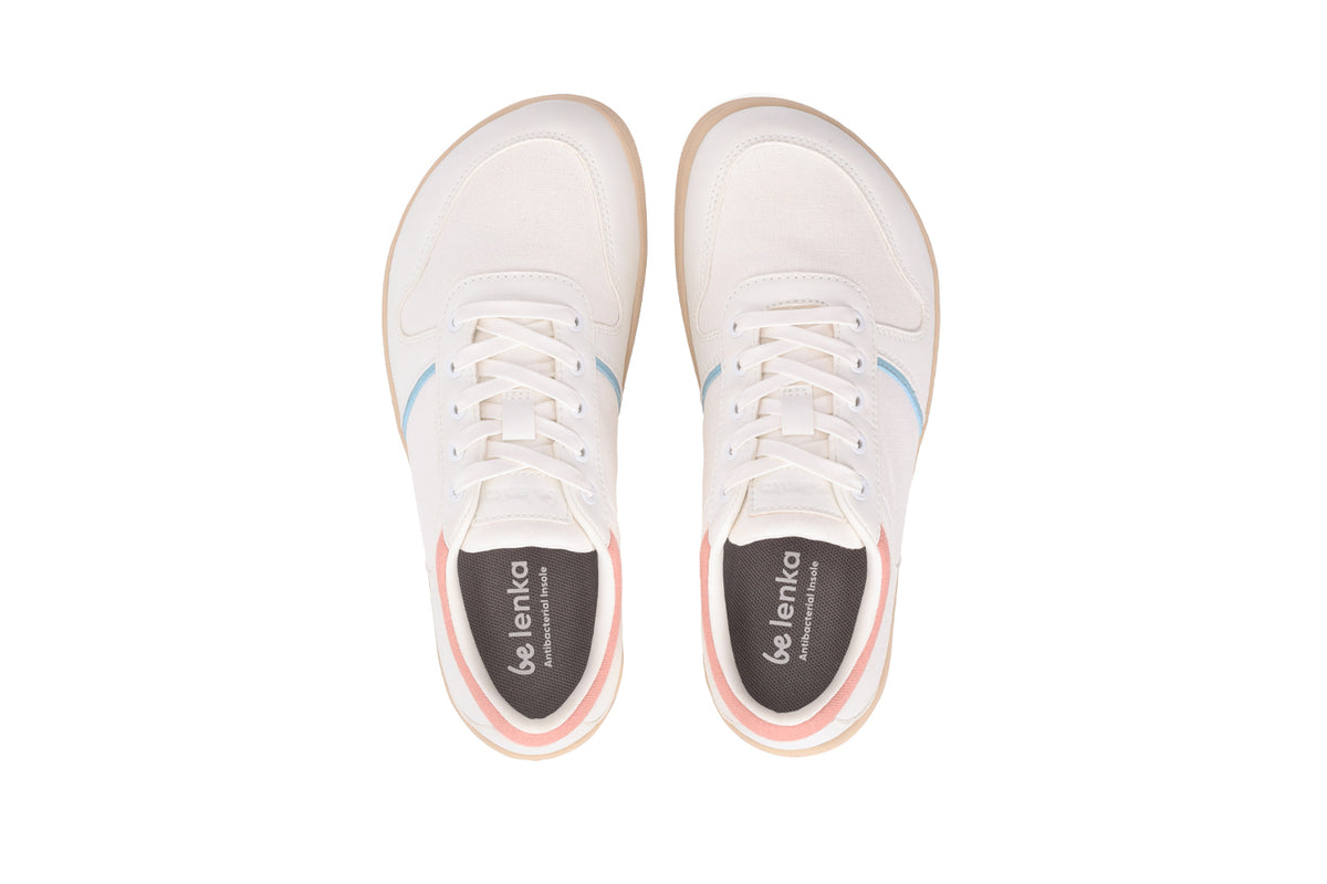 Barefoot Sneakers - Be Lenka Echo - White & Cotton Candy Vegan 3  - OzBarefoot