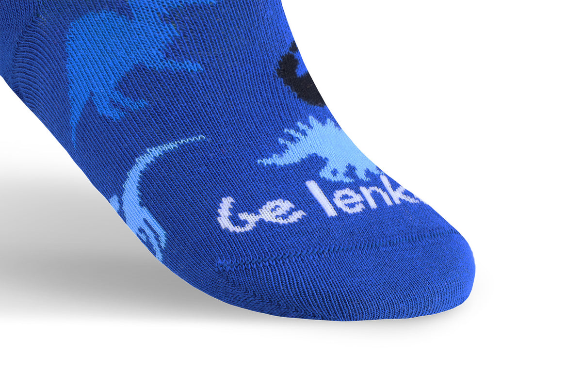 Kids barefoot Socks Be Lenka Kids - Crew - Dino - Royal Blue 2  - OzBarefoot