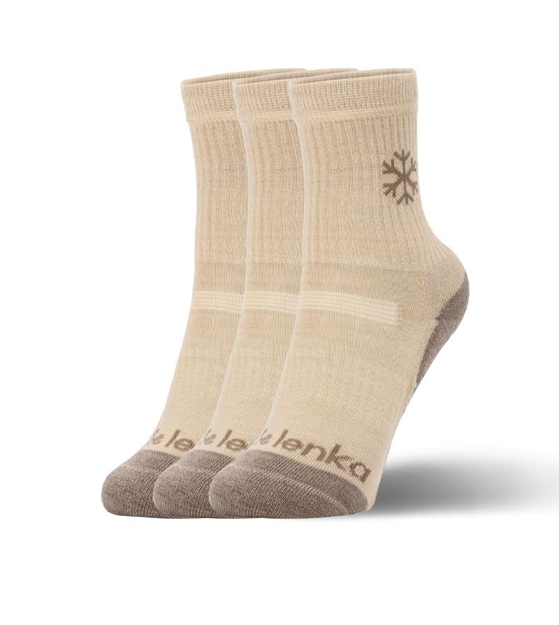 Kids barefoot Socks Be Lenka Kids - Crew - Merino Wool - Beige - 3 pack