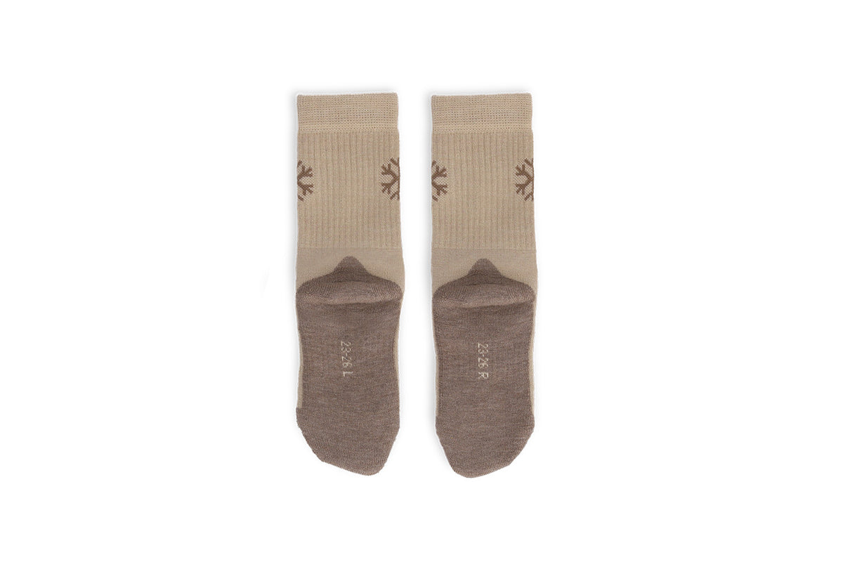 Kids barefoot Socks Be Lenka Kids - Crew - Merino Wool - Beige 3  - OzBarefoot