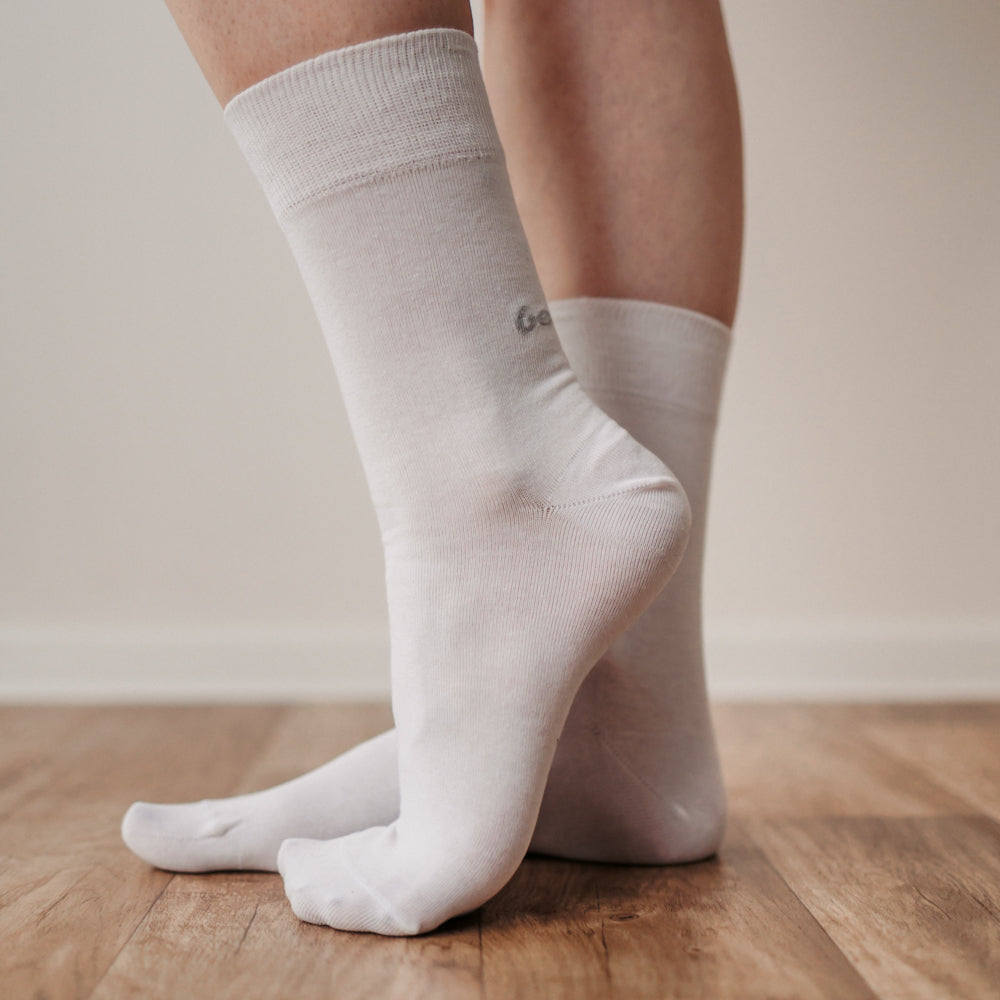 Barefoot Socks - Crew - Essentials - White 2 OzBarefoot Australia
