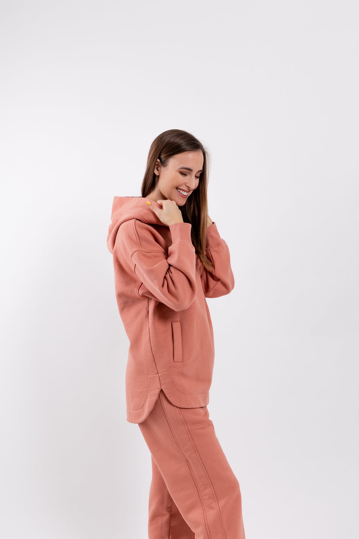 Women's Hoodie Be Lenka Essentials - Salmon Pink 1 OzBarefoot Australia